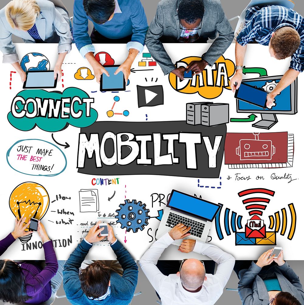 Mobility Trends Social Media Networking Connection Concept
