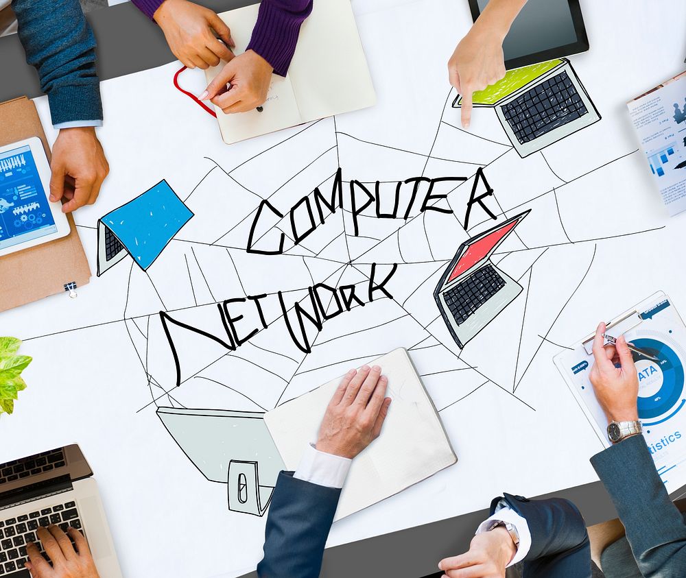 Computer Network Web Sketch Connection Concept