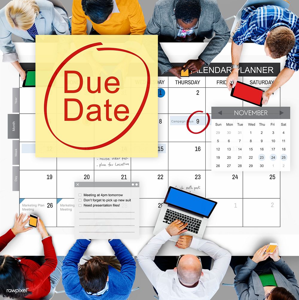Due Date Deadline Payment Bill Important Notice Concept