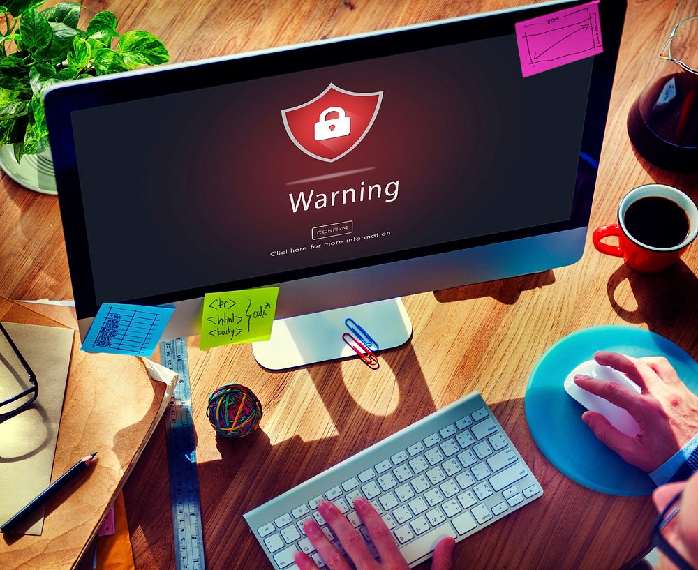 Warning Security Alert Warning Secured Website Concept