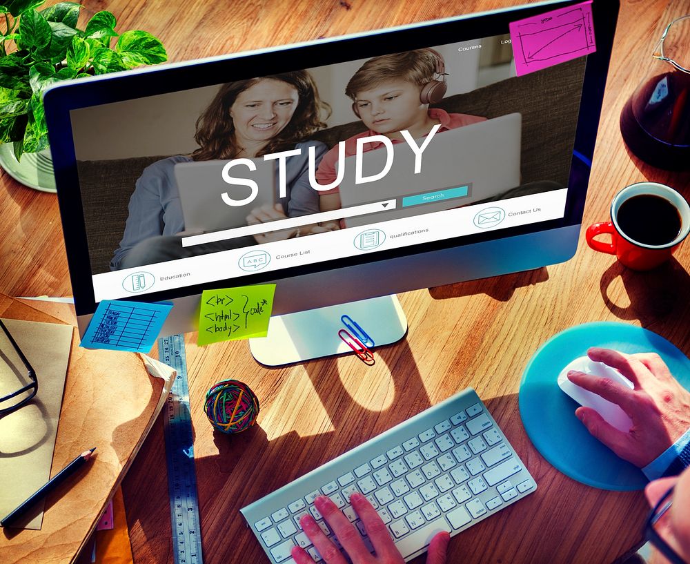 E-learning Online Study Learning Website Concept