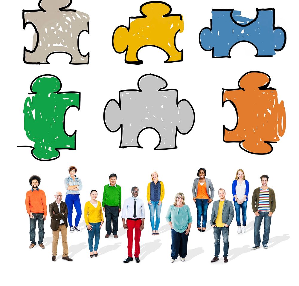 Jigsaw Puzzle Connection Corporate Team Teamwork Concept