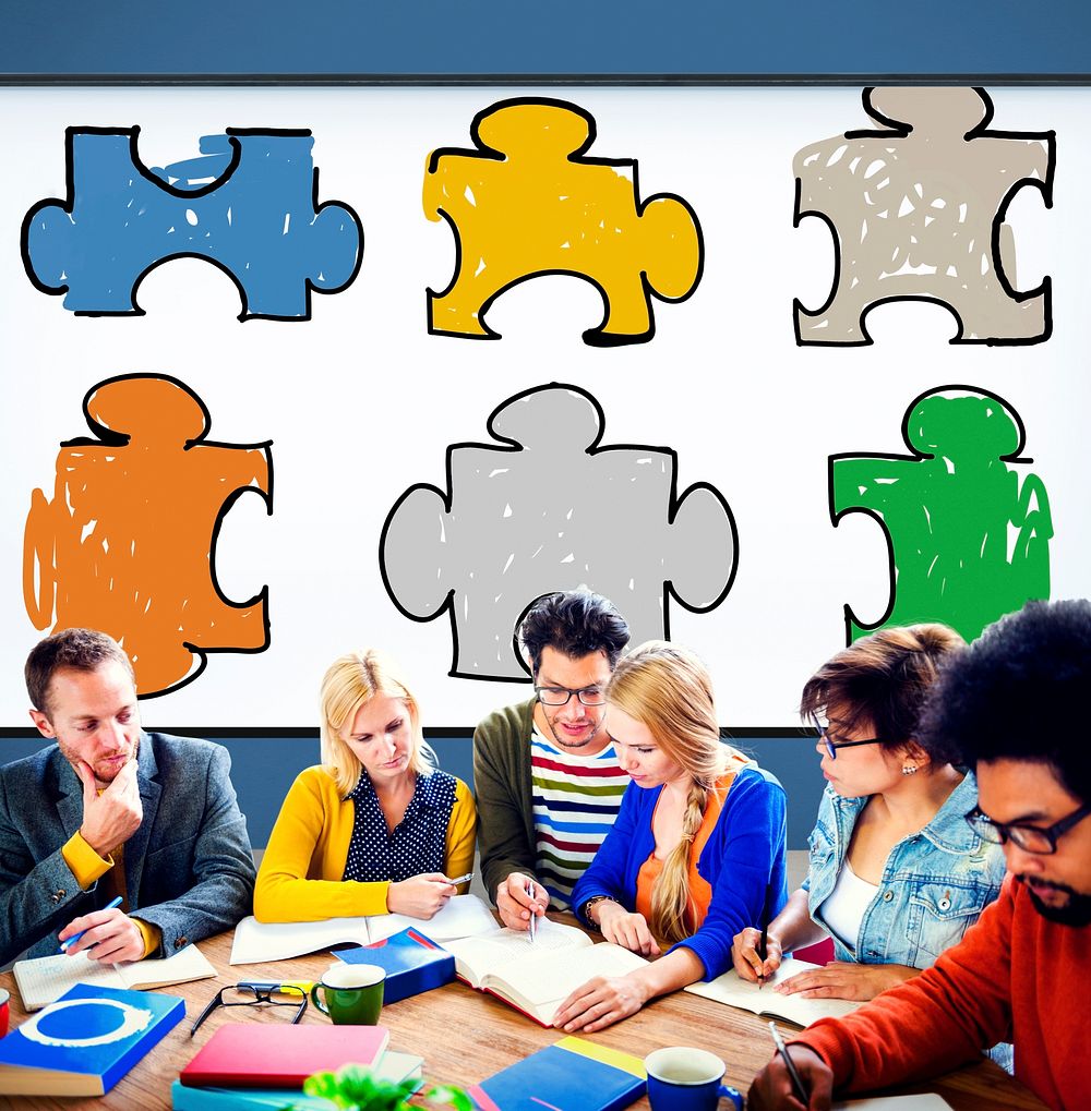 Jigsaw Puzzle Connection Corporate Team Teamwork Concept