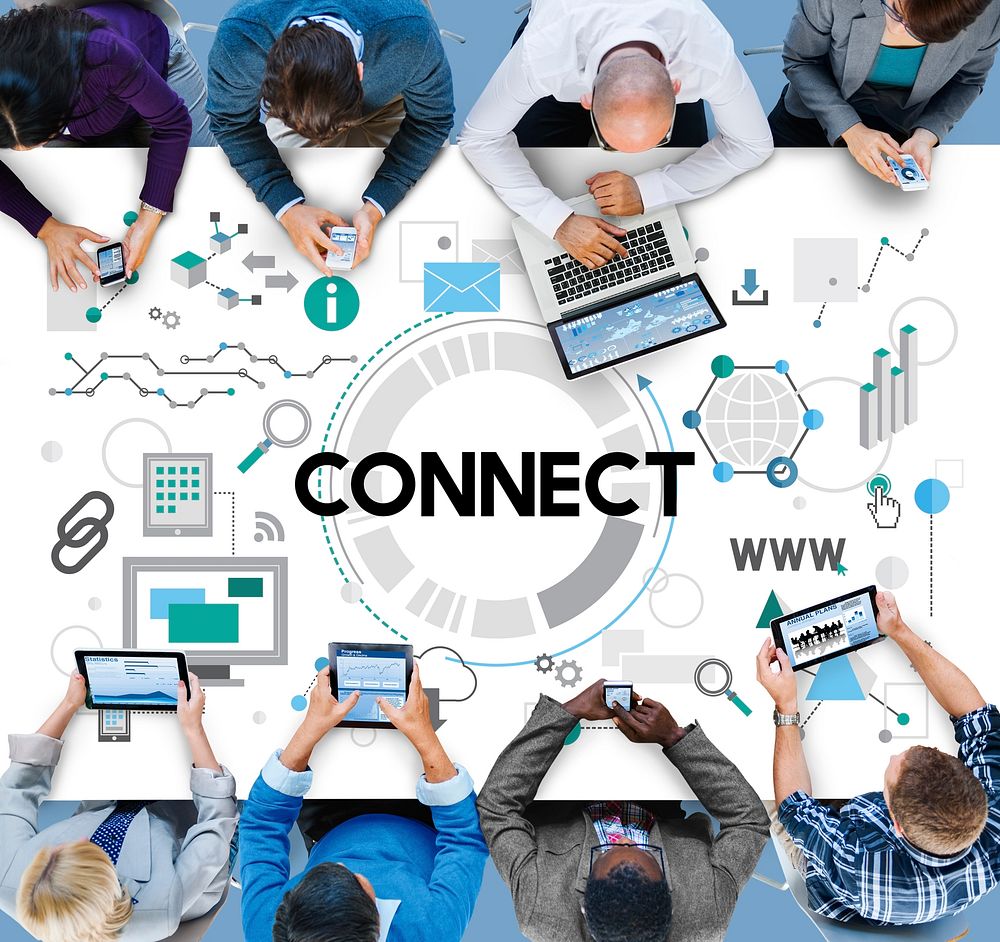 Connect Online Social Media Networking Link Concept
