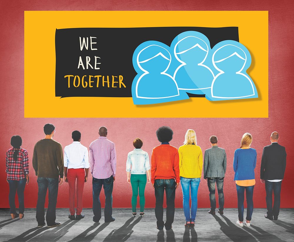 We Are Together Teamwork Illustration Concept