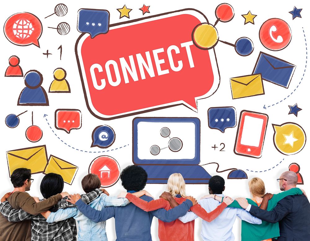 Connect Social Networking Contact Interconnection Technology Concept