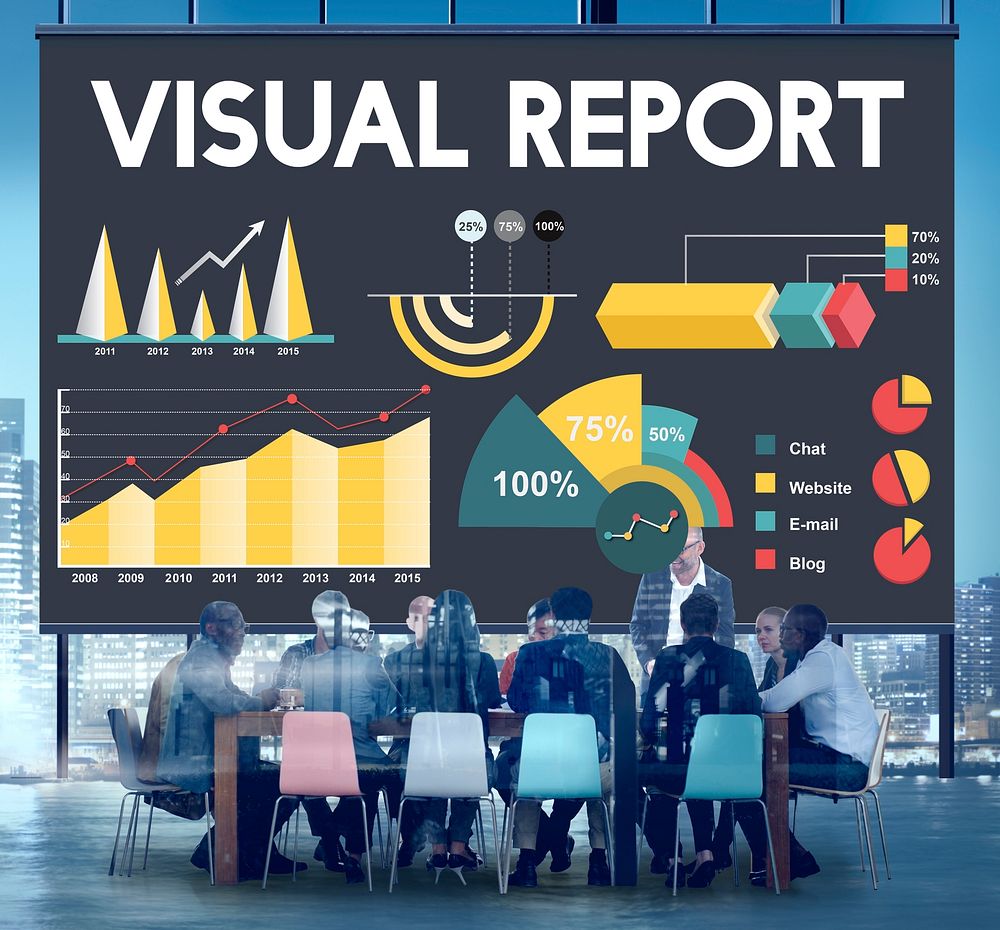 Visual Report Percentage Business Chart Concept