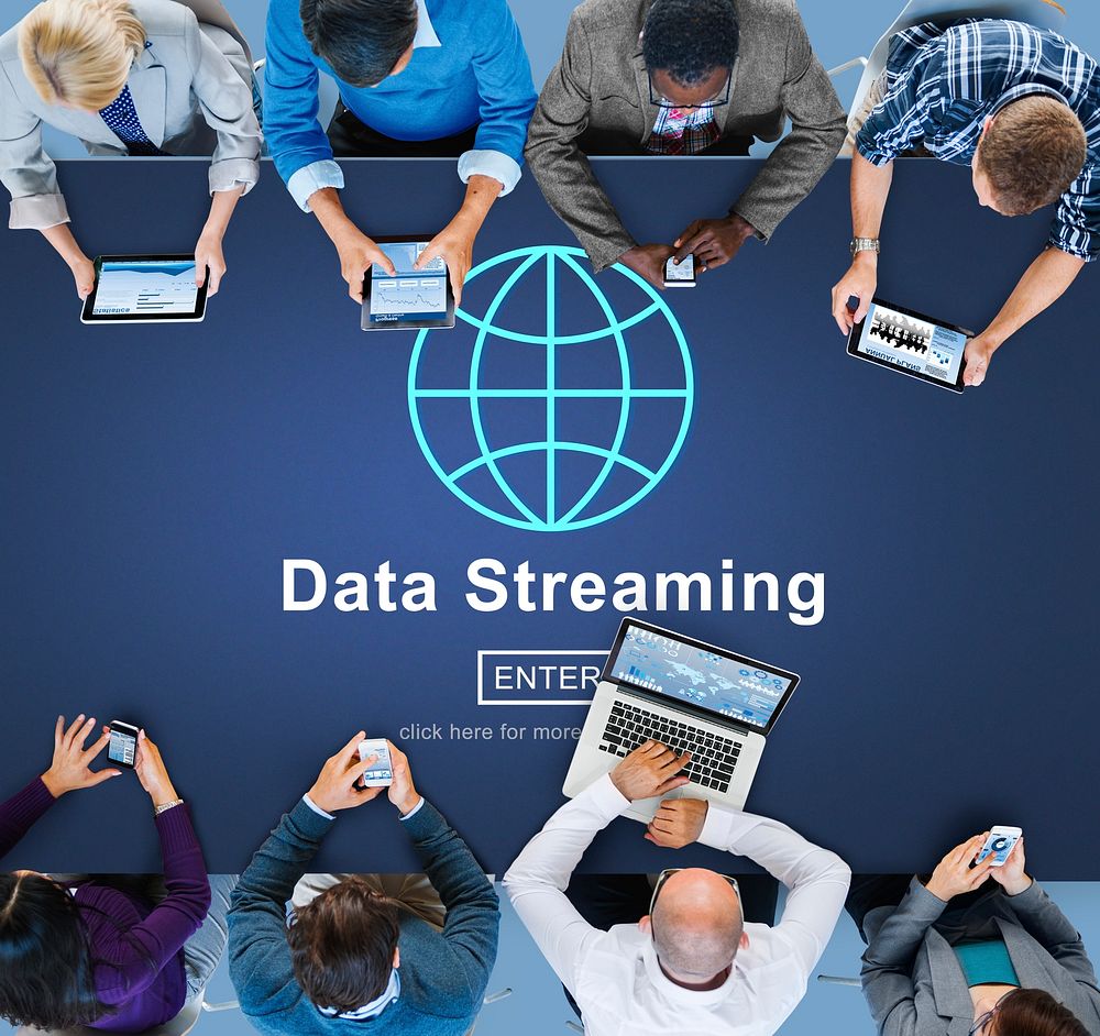 Data Streaming Online Internet Technology World Concept