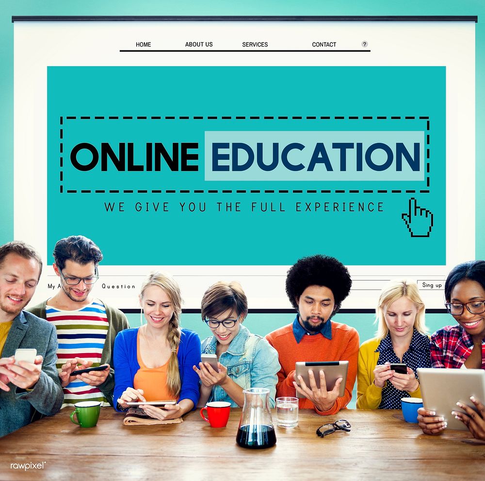 Online Education Studying E-Learning Technology Concept