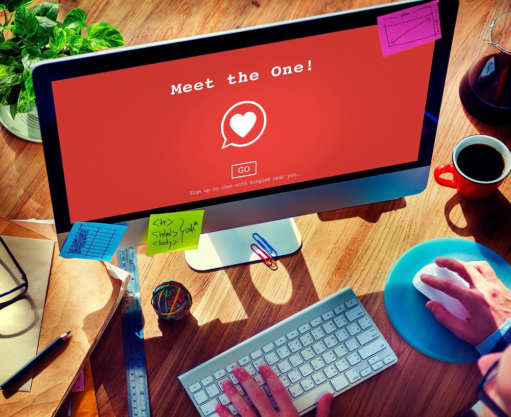 Meet the One Dating Online Love Concept