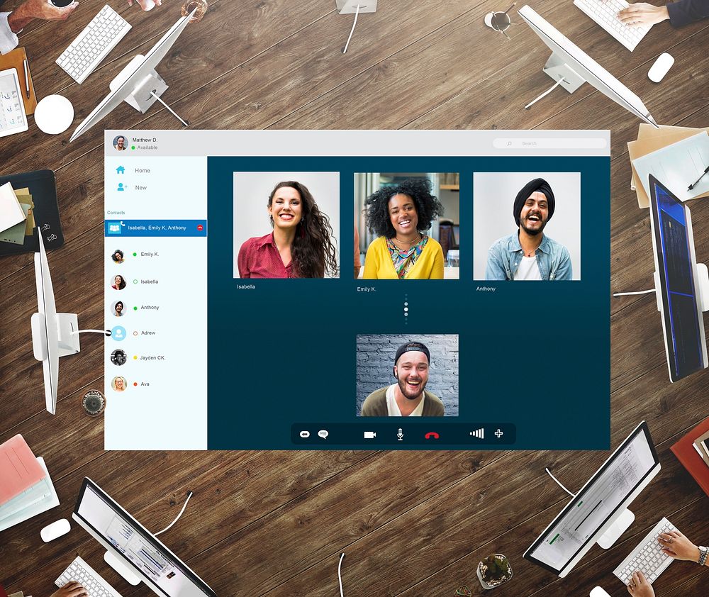 Group Friends Video Chat Connection Concept