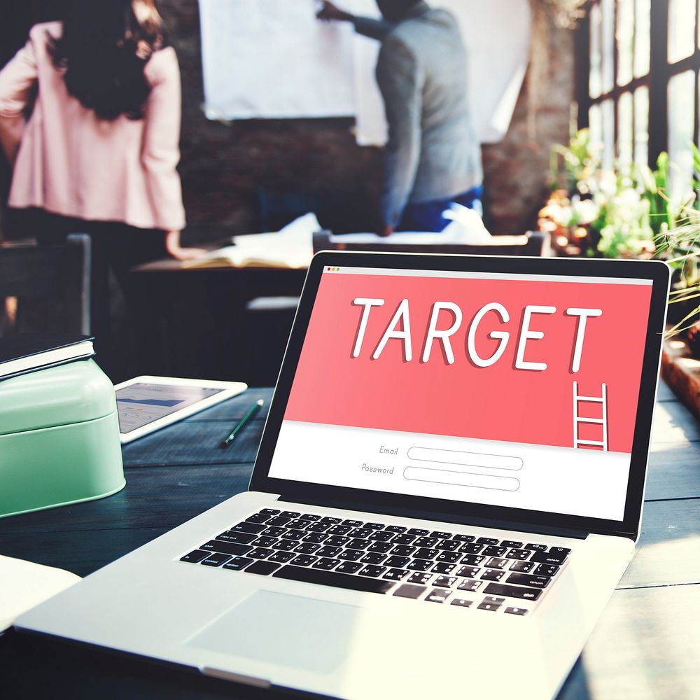 Target Goals Strategy Login Graphic Concept