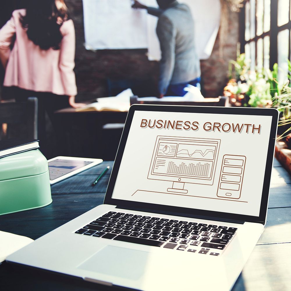 Business Growth Progress Summary Analytics Computer Concept