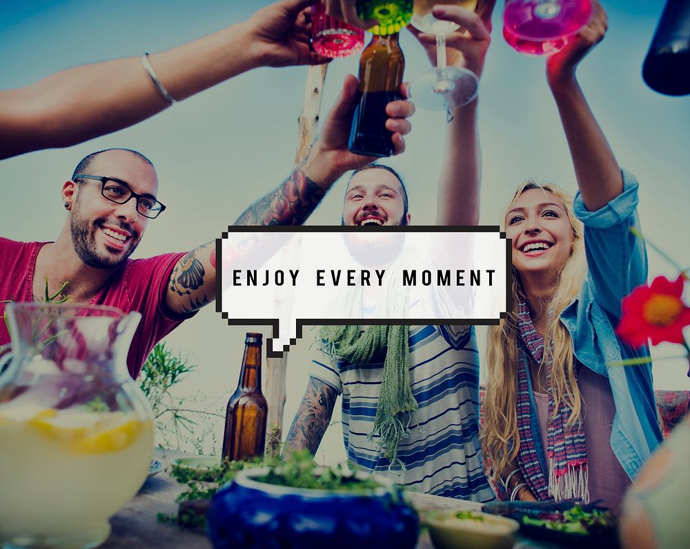 Enjoy Every Moment Enjoyment Happiness Joy Concept