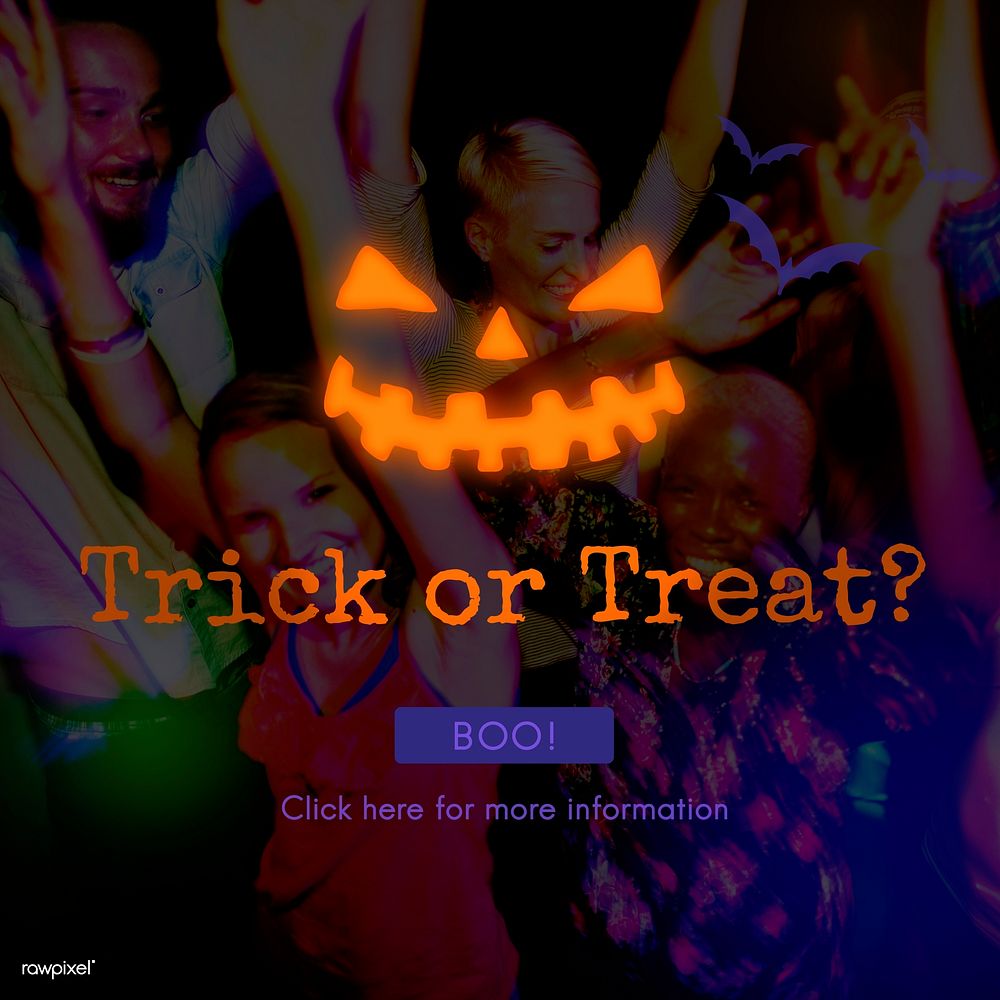 Trick Treat Candies Bucket Festive Halloween Concept