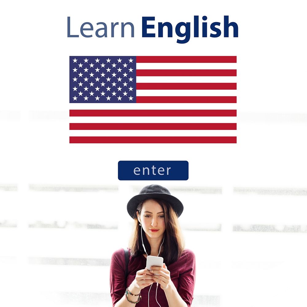Learn English Language Online Education Concept