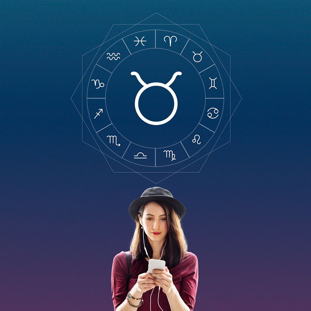 Taurus Symbol Horoscope Zodiac Fortune Graphic Concept