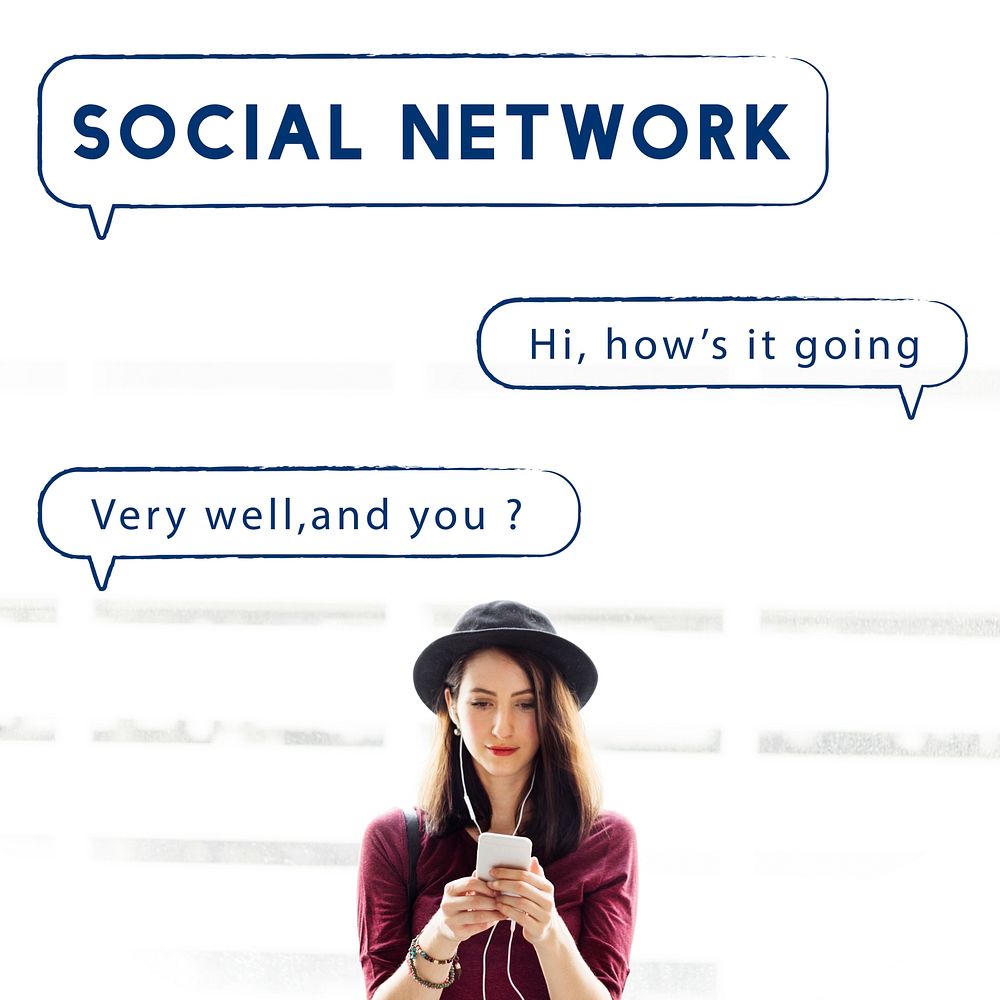 Social Network Speech Bubble Text Graphic Concept