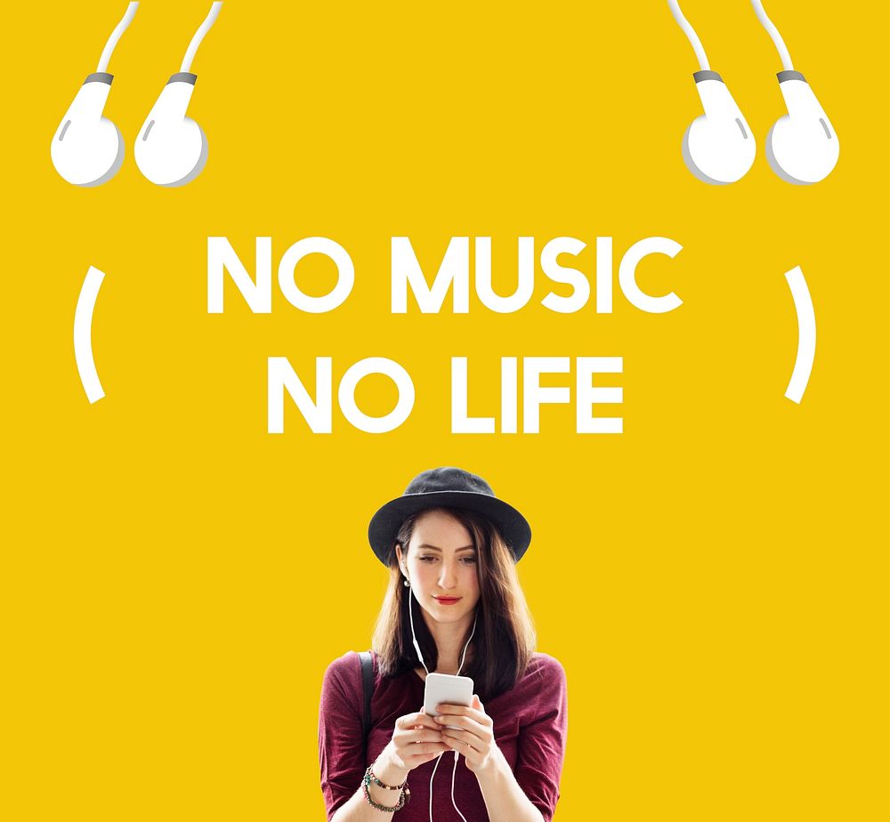 Music Life Happy Earphones Concept