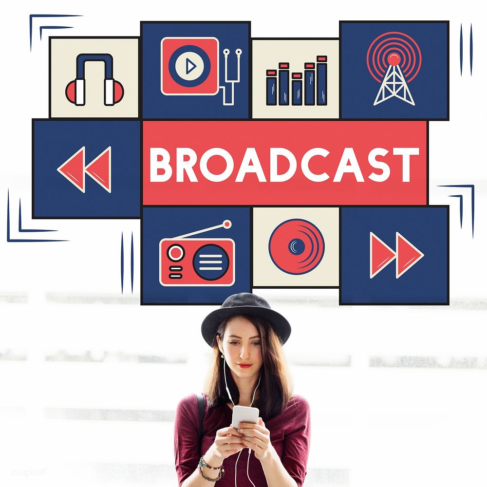 Broadcast Communicate Music Icon Connection Concept