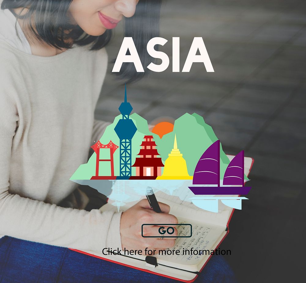 Asia East Continent Informative Culture Graphic Concept