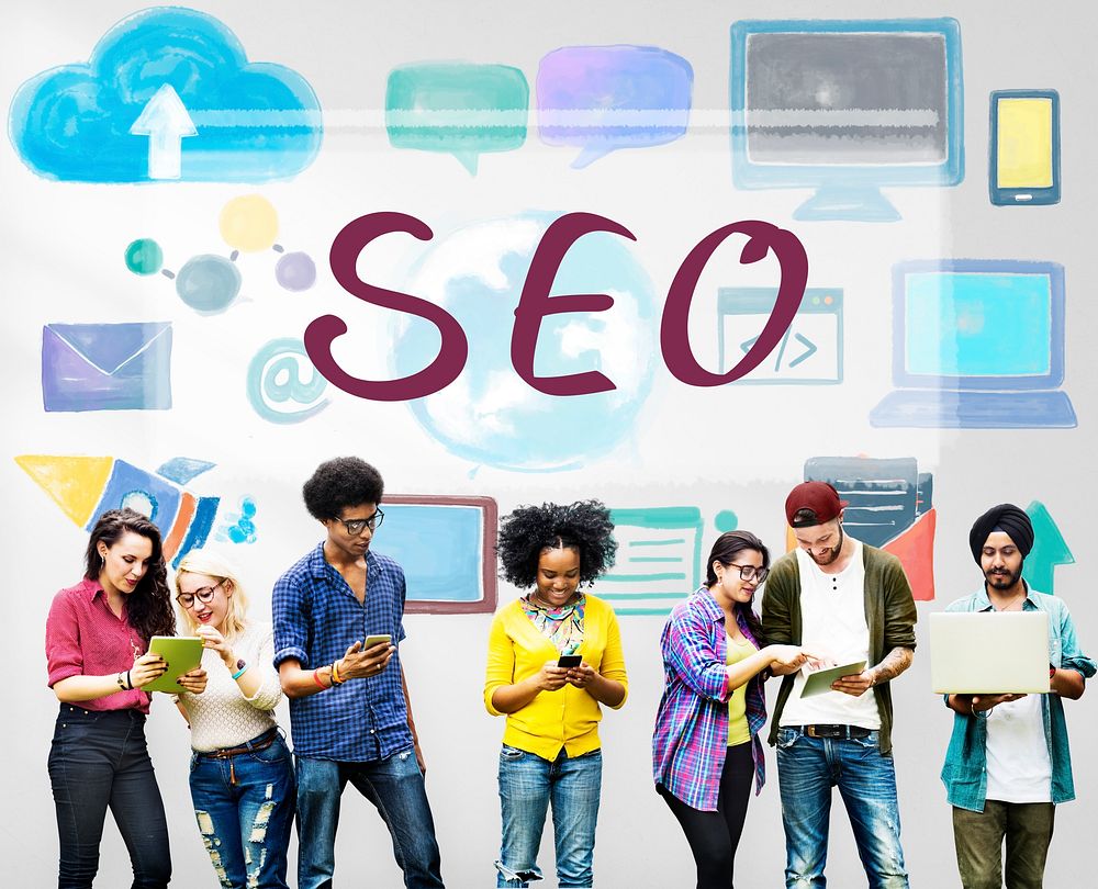 SEO Searching Digital Marketing Network Concept