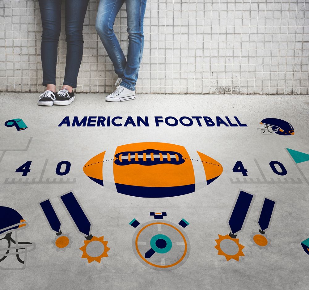 American Football Competition Game Goal Play Concept
