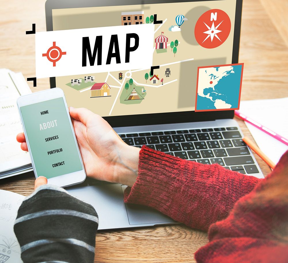 Map Navigation Position Transport GPS Route Concept