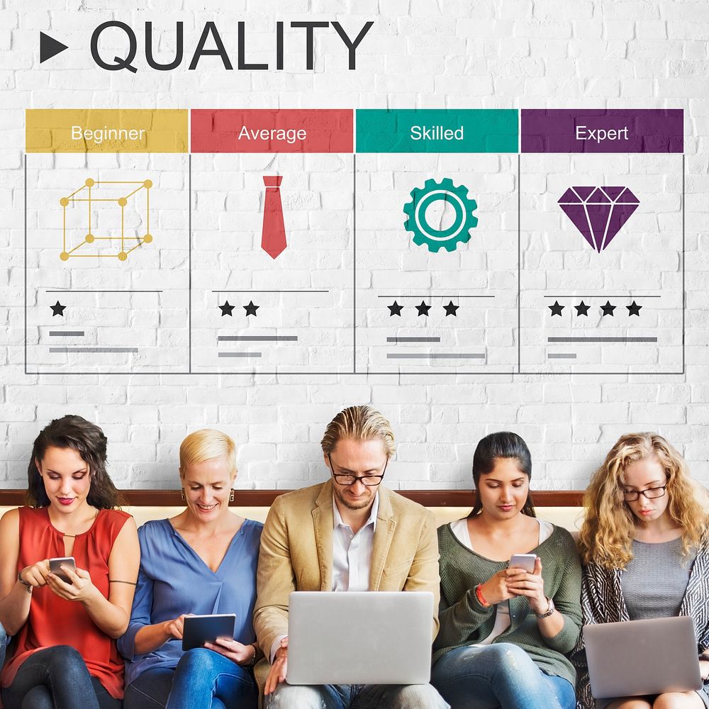 Quality evaluation ratings star graphic