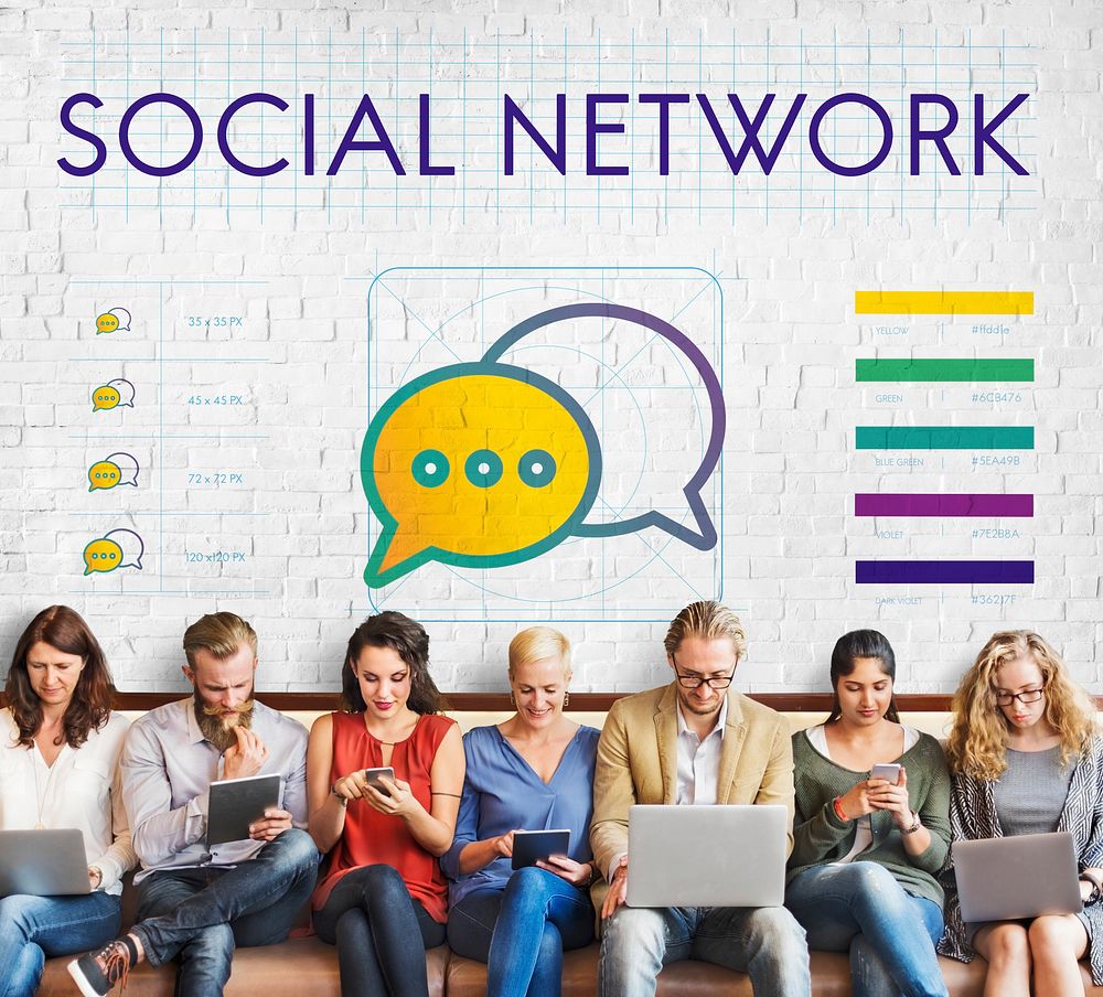 Social Network Connection Discussion Concept