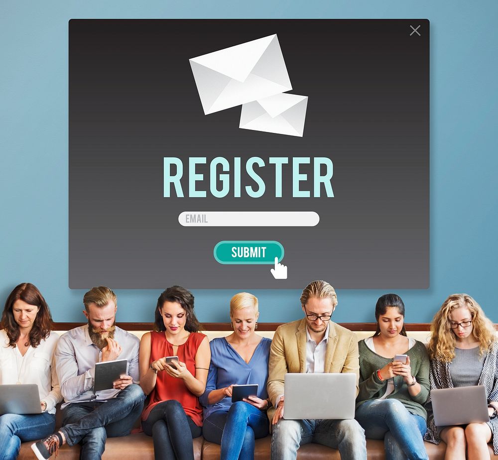 Register Apply Enlist Join Record Sign-Up Enter Concept