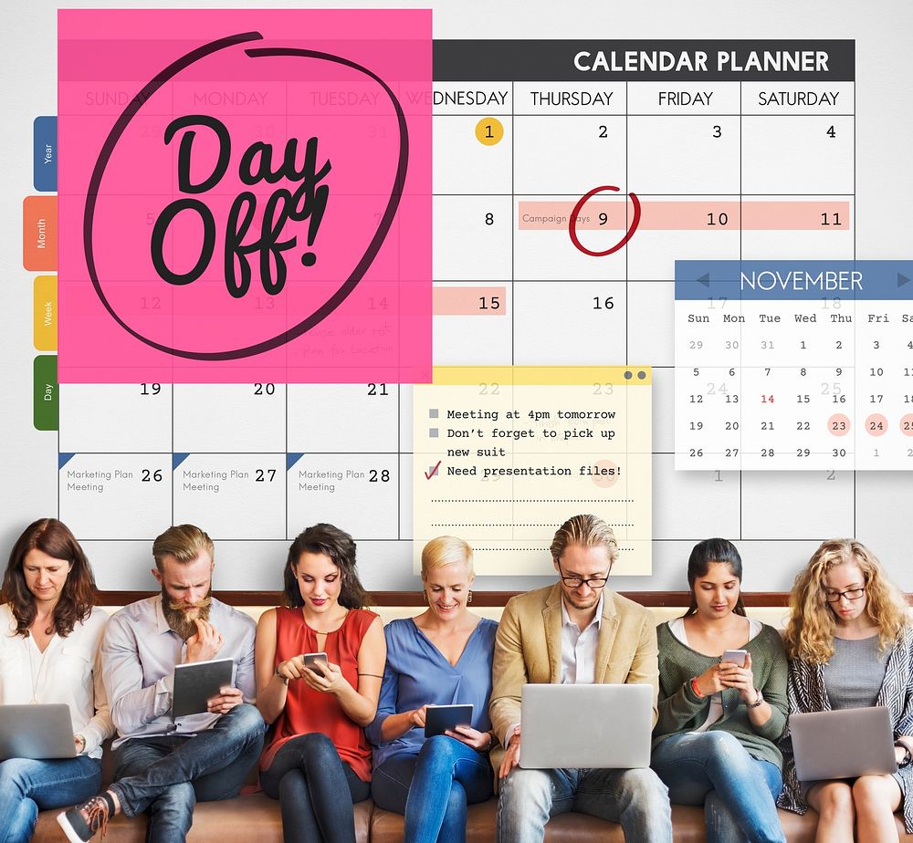 Day Off Free Time Relax Vacation Holiday Schedule Concept