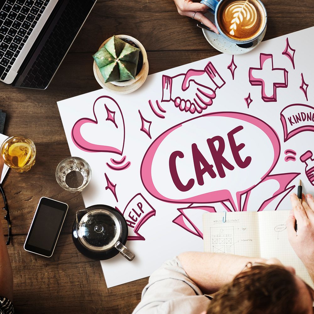 Care Medicine Help Kindness Icons Concept