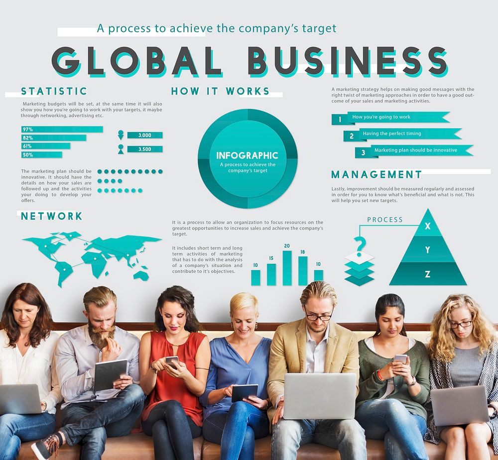 Business Managment Marketing Global Plan Concept