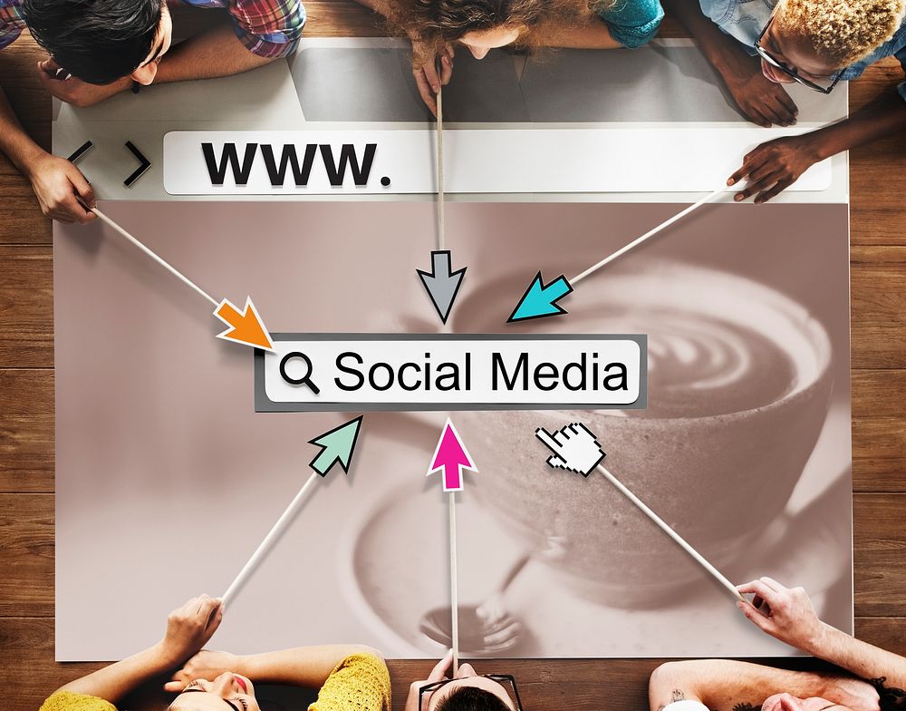 Internet Connection Searching Social Media Word Concept