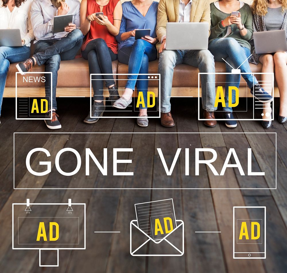 Gone Viral Advertisement Commercial Digital Marketing Concept