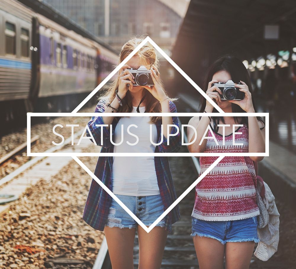 Status Update Interaction Network Photo Concept