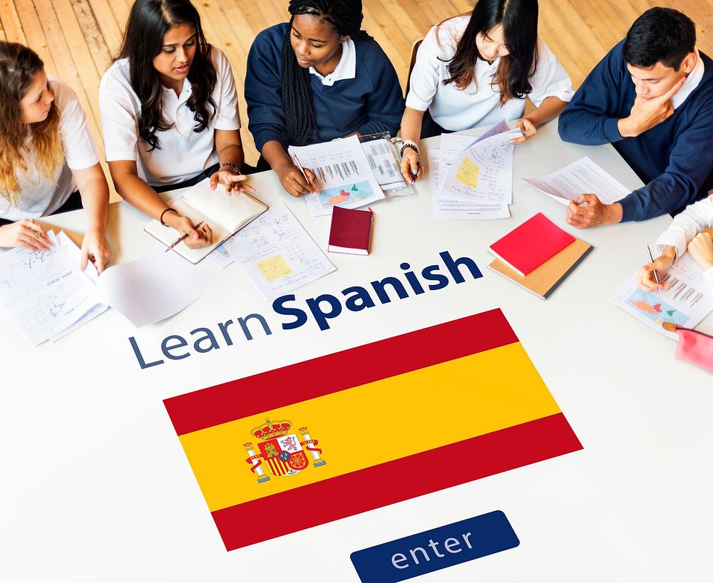 Learn Spanish Language Online Education Concept
