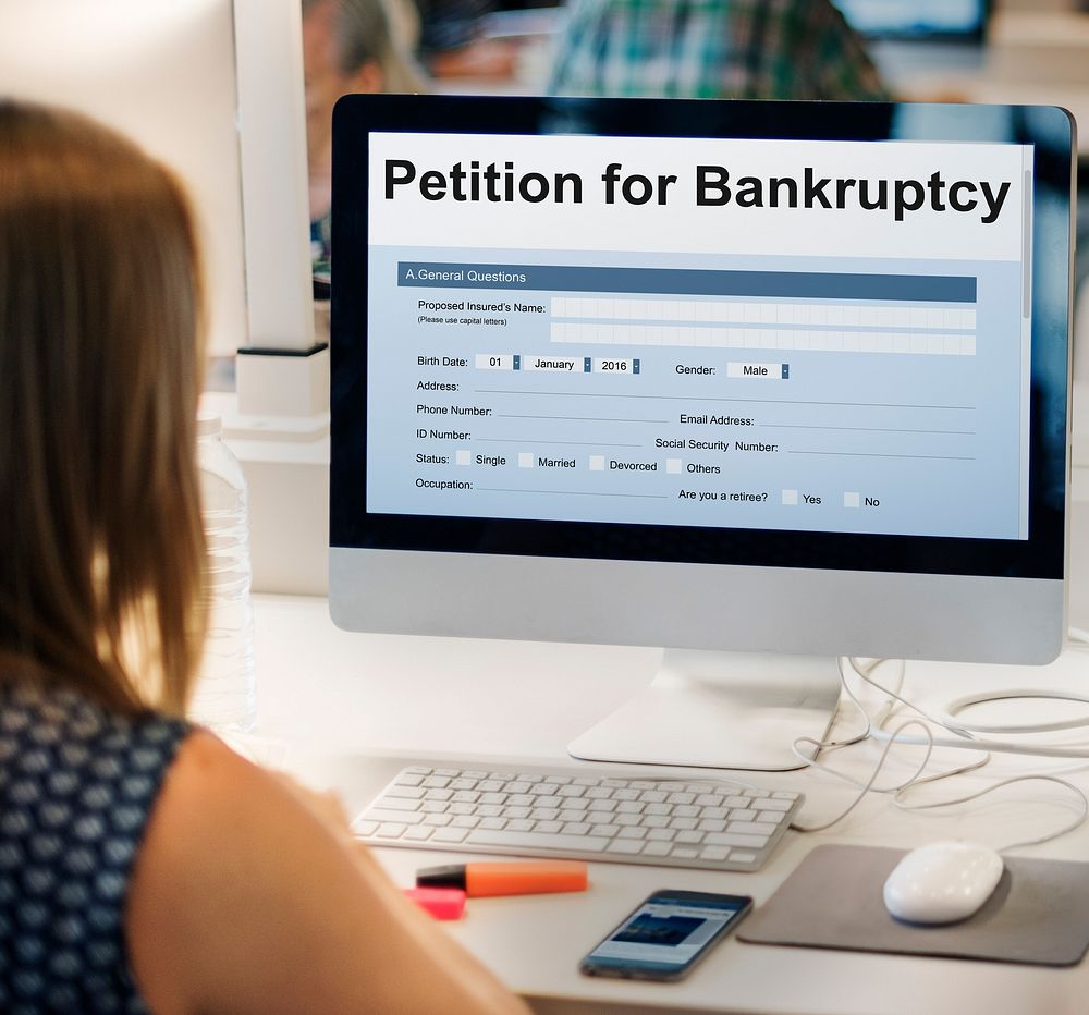 Petition Bankruptcy Debt Loan Overdrawn Trouble Concept