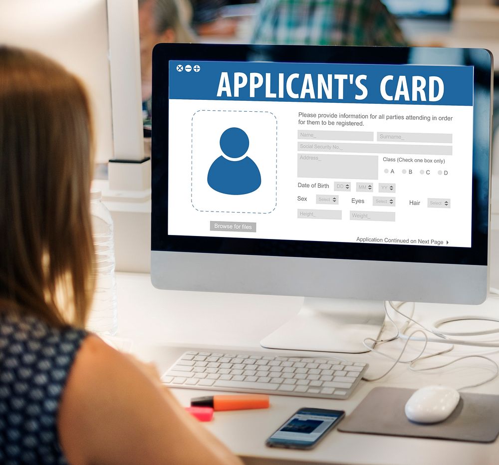Applicant's Card Membership Identification Data Information Registration Concept