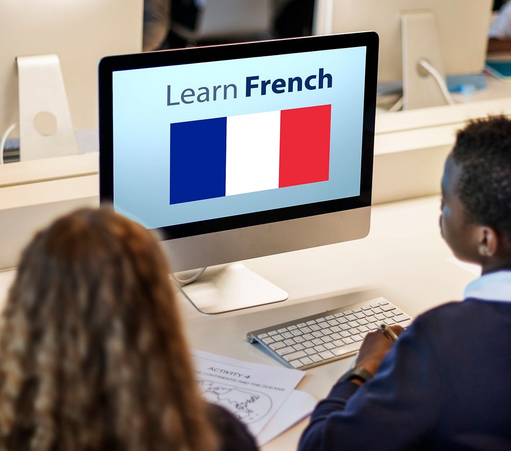 Learn French Language Online Education Concept