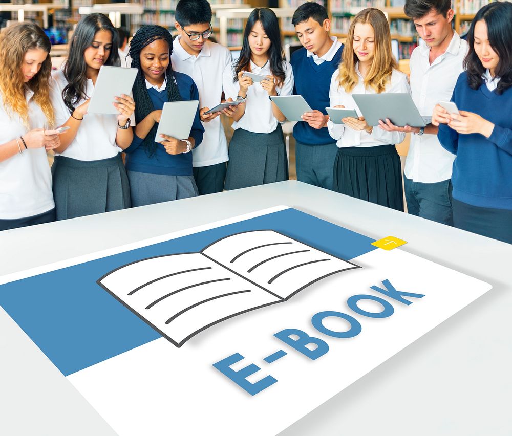 Open Pages Book E-Book Online Learning Graphic Concept