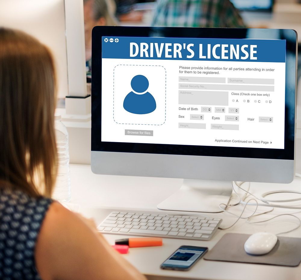 Drivers License Registeration Application Webpage Concept
