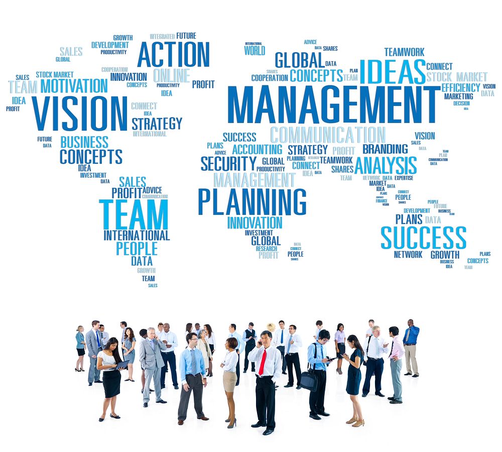 Global Management Training Vision World Map Concept