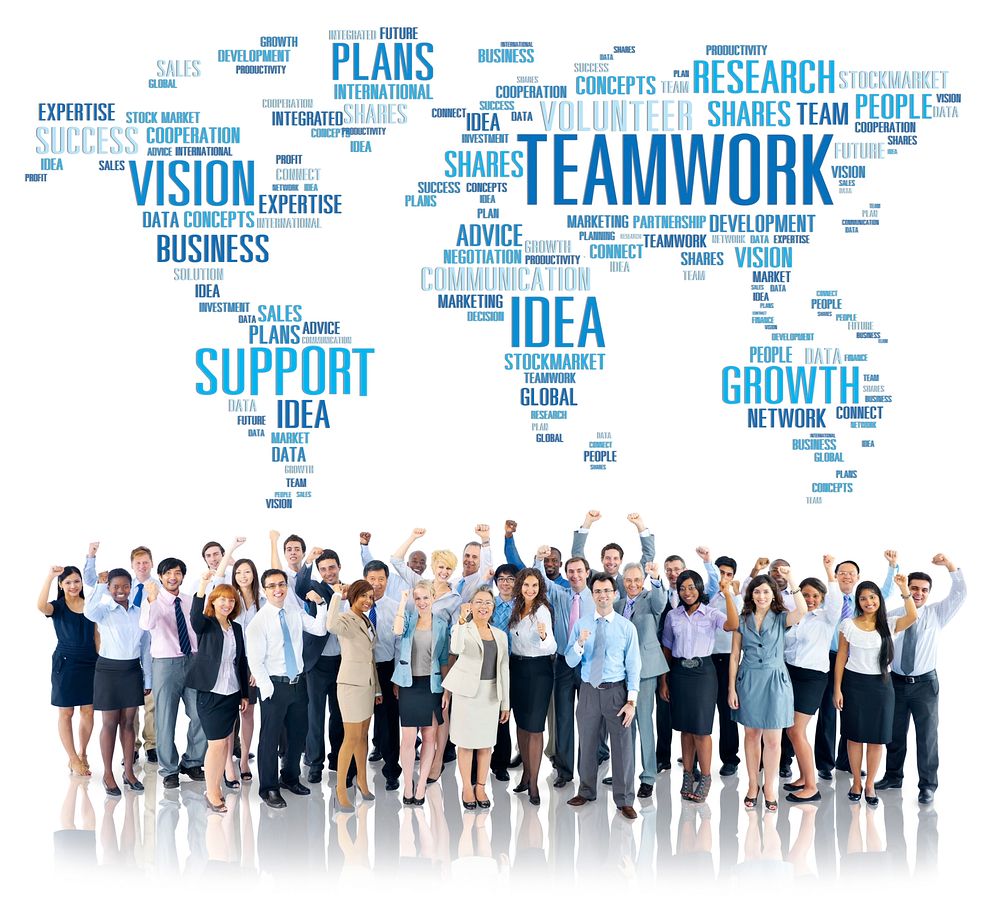 Global Business People Celebration Success Teamwork Concept