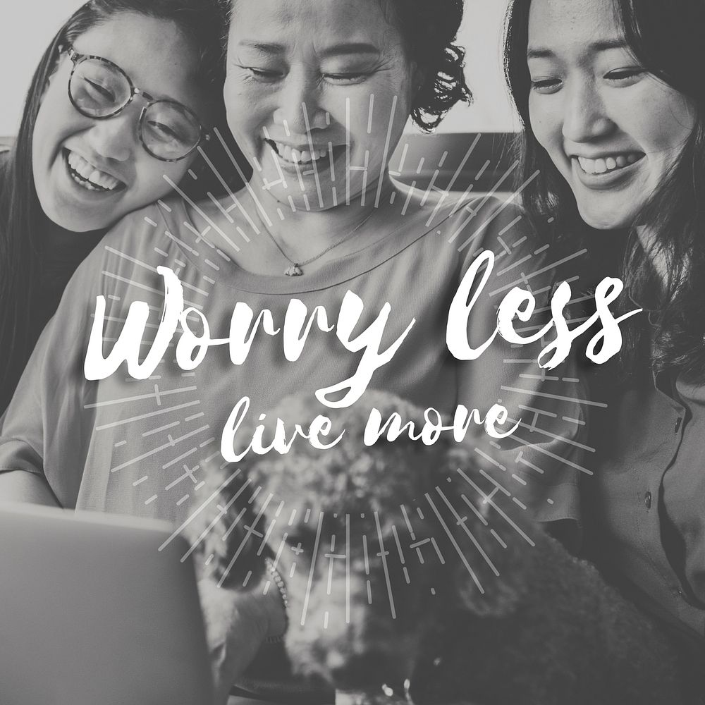 Worry Less Live More Attitude Emotion Happiness Concept
