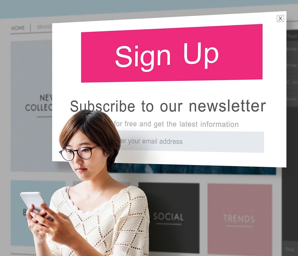 Join Us Register Newsletter Concept