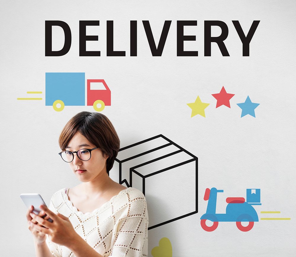 Illustration of transportation packages delivery