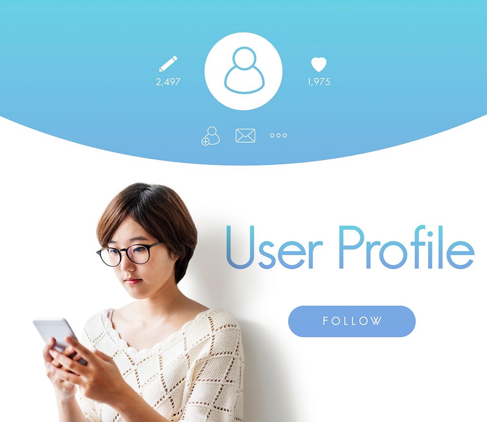 User Profile Account Follow Concept