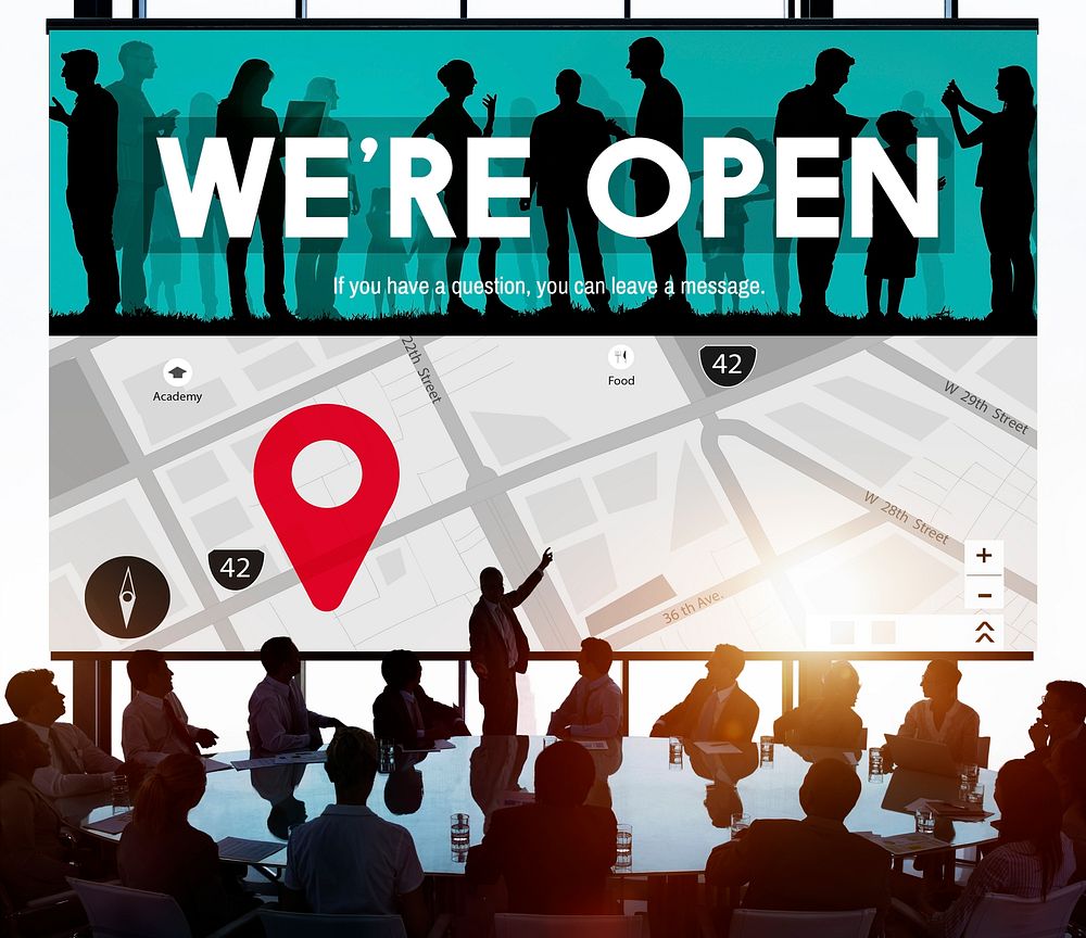 We Are Open Welcome  Welcoming Available Business Concept